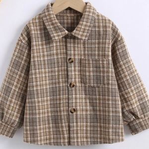 GIRLS TAN PLAID FLANNEL